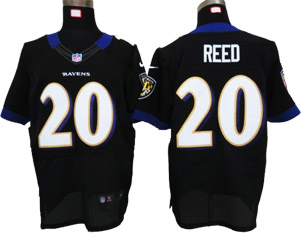 Nike Elite Jersey Black Baltimore Ravens 20 Safety Reed